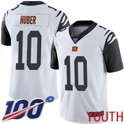 Cincinnati Bengals Limited White Youth Kevin Huber Jersey NFL Footballl 10 100th Season Rush Vapor Untouchable